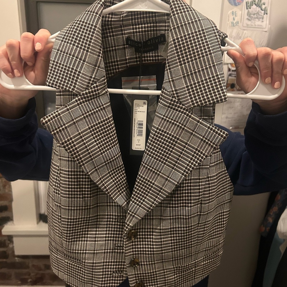 Alice + Olivia Plaid Vest Top